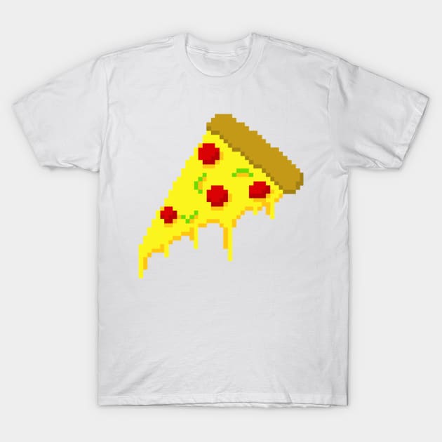 Pixel Pizza Slice T-Shirt by BurritoKitty